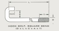 Hook Bolts Square Bend