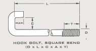 Hook Bolts Square Bend
