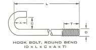 Hook Bolt, Round Bend